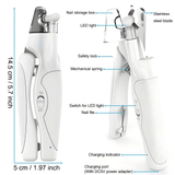Rechargeable LED Pet Nail Clippers with File
